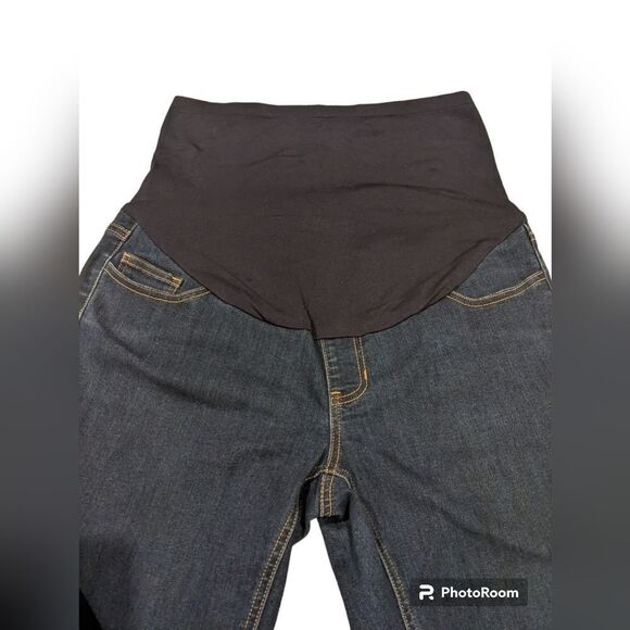 Women's Time and Tru Maternity Jeans Over-Belly Size Small 4-6 Navy Blue Denim - Picture 3 of 4